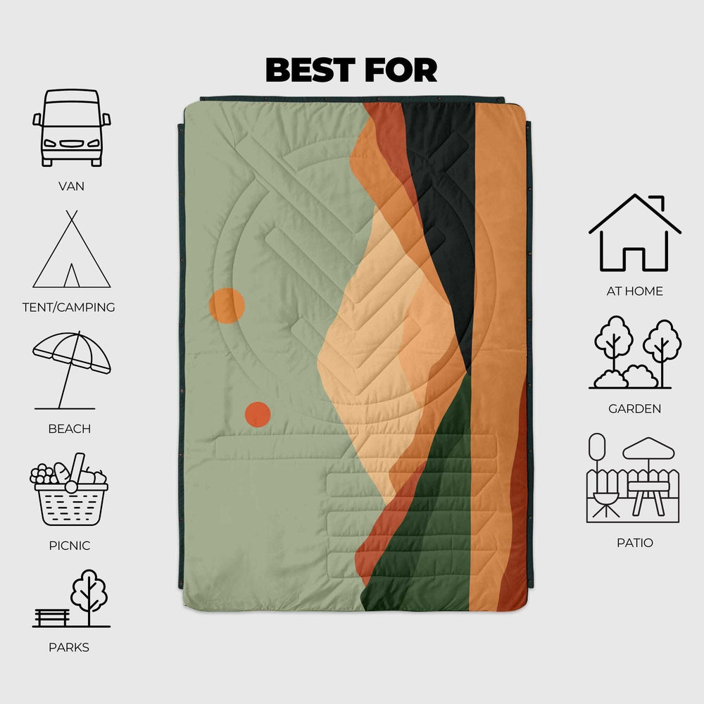VOITED Recycled Ripstop Outdoor Camping Blanket - Jasper / Tree Green