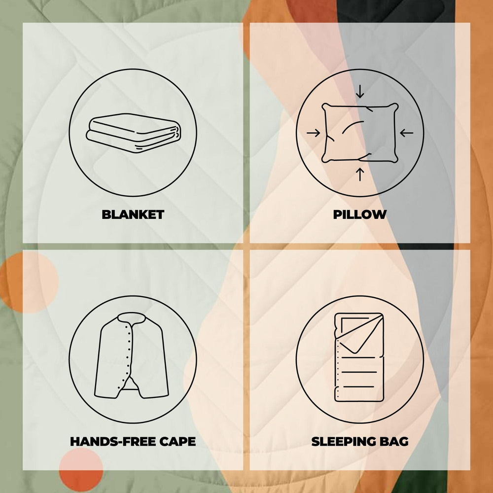 VOITED Recycled Ripstop Outdoor Camping Blanket - Jasper / Tree Green