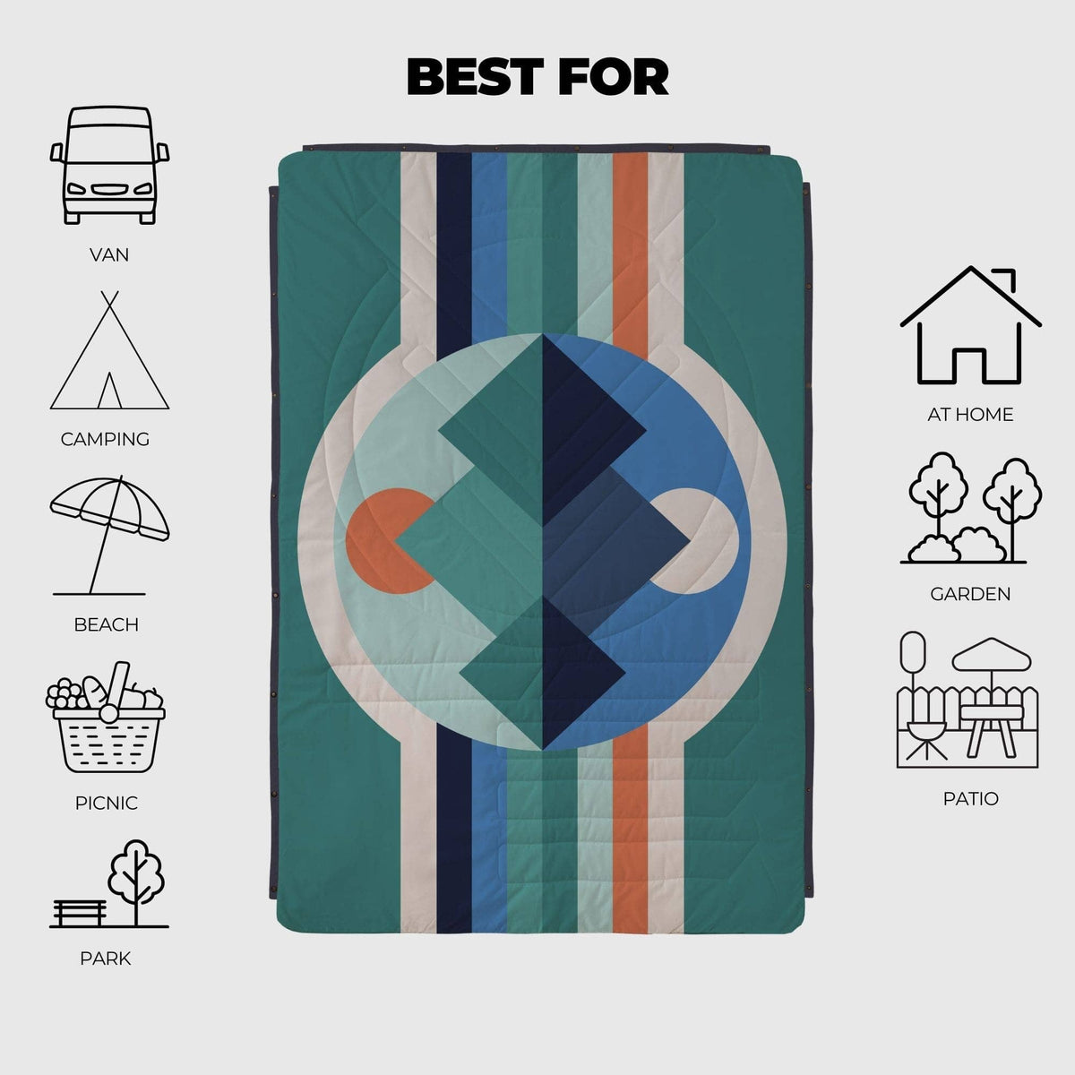 VOITED Recycled Ripstop Outdoor Camping Blanket - Luna Creek
