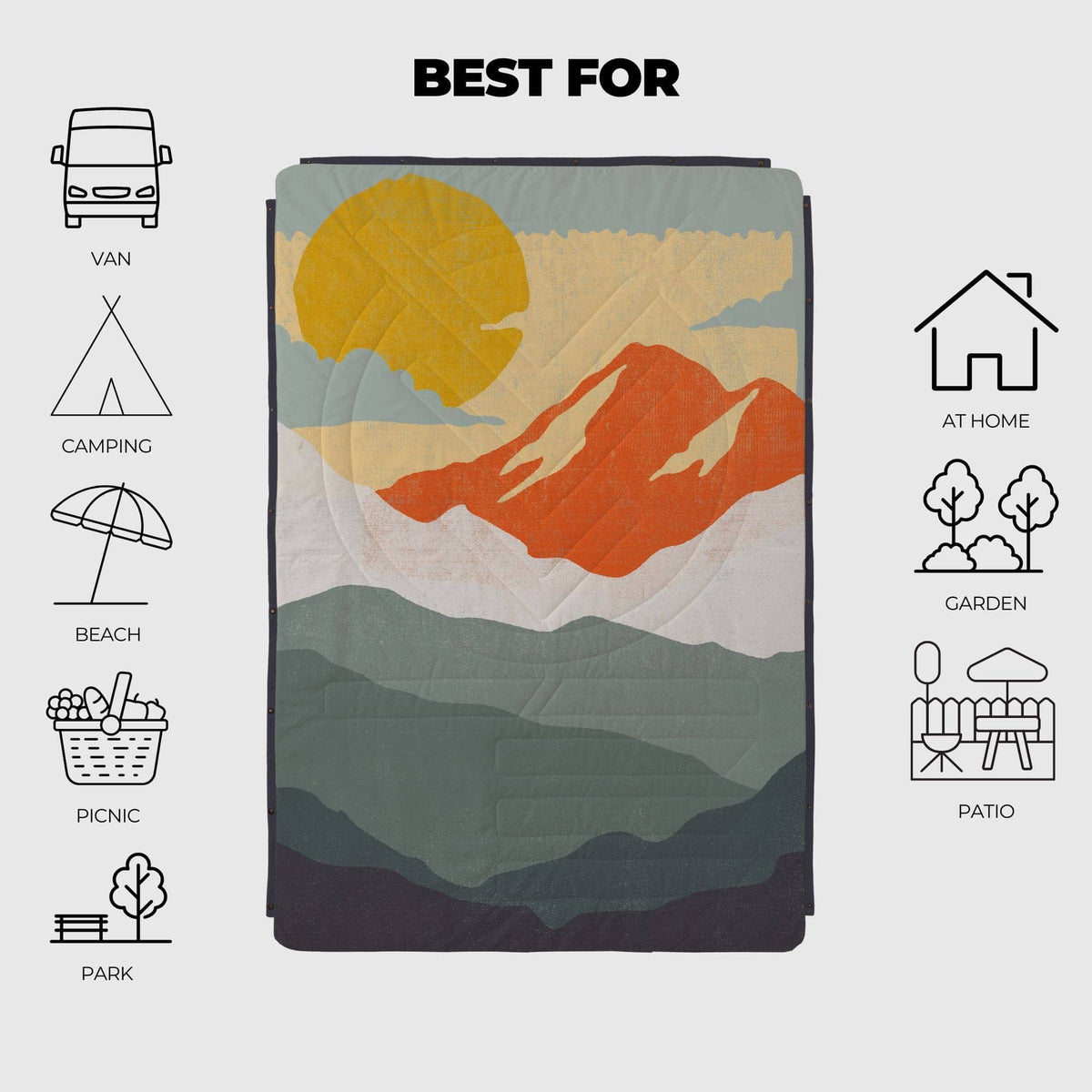 VOITED Recycled Ripstop Outdoor Camping Blanket -Nomadnext