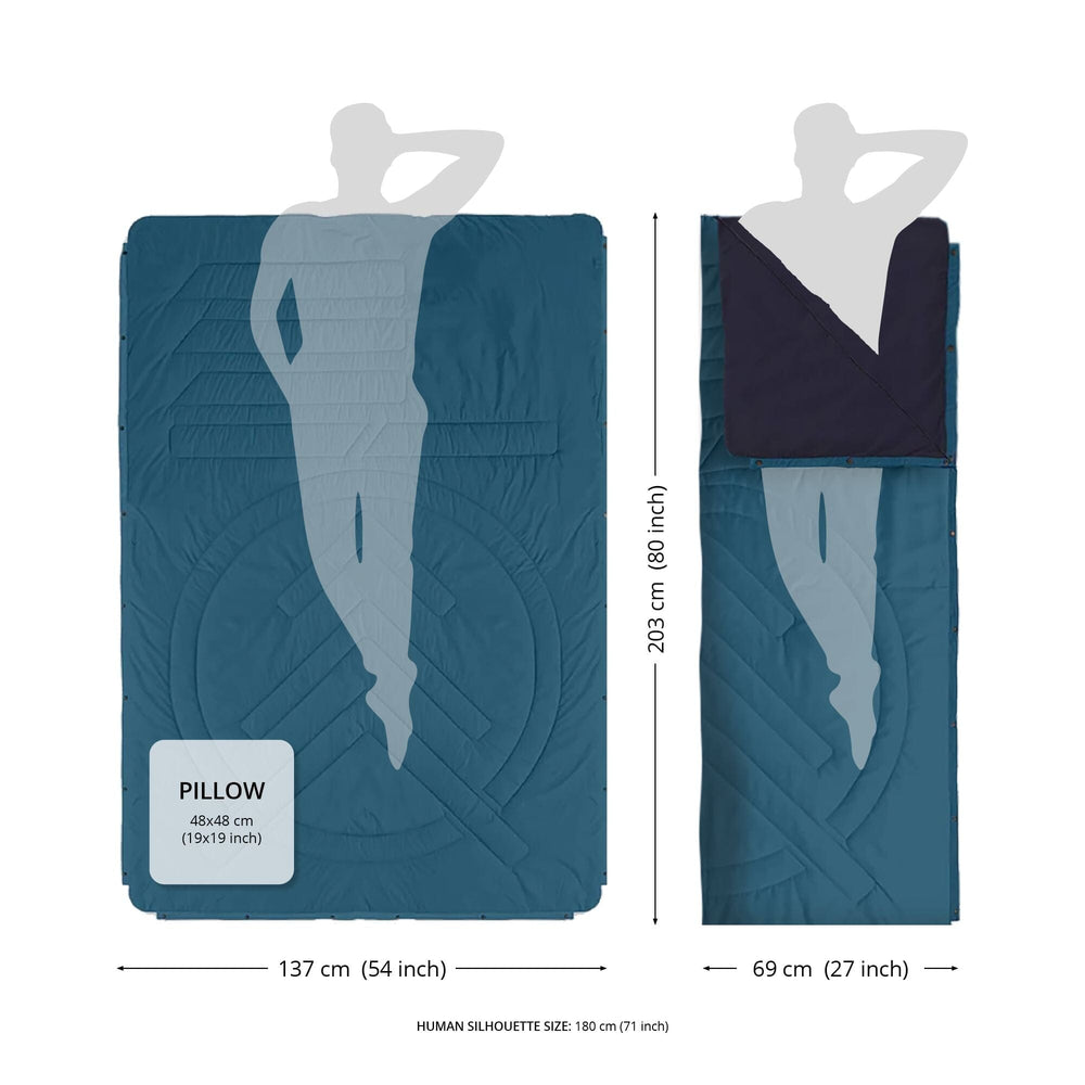 VOITED Recycled Ripstop Outdoor Camping Blanket - Pool/Eden