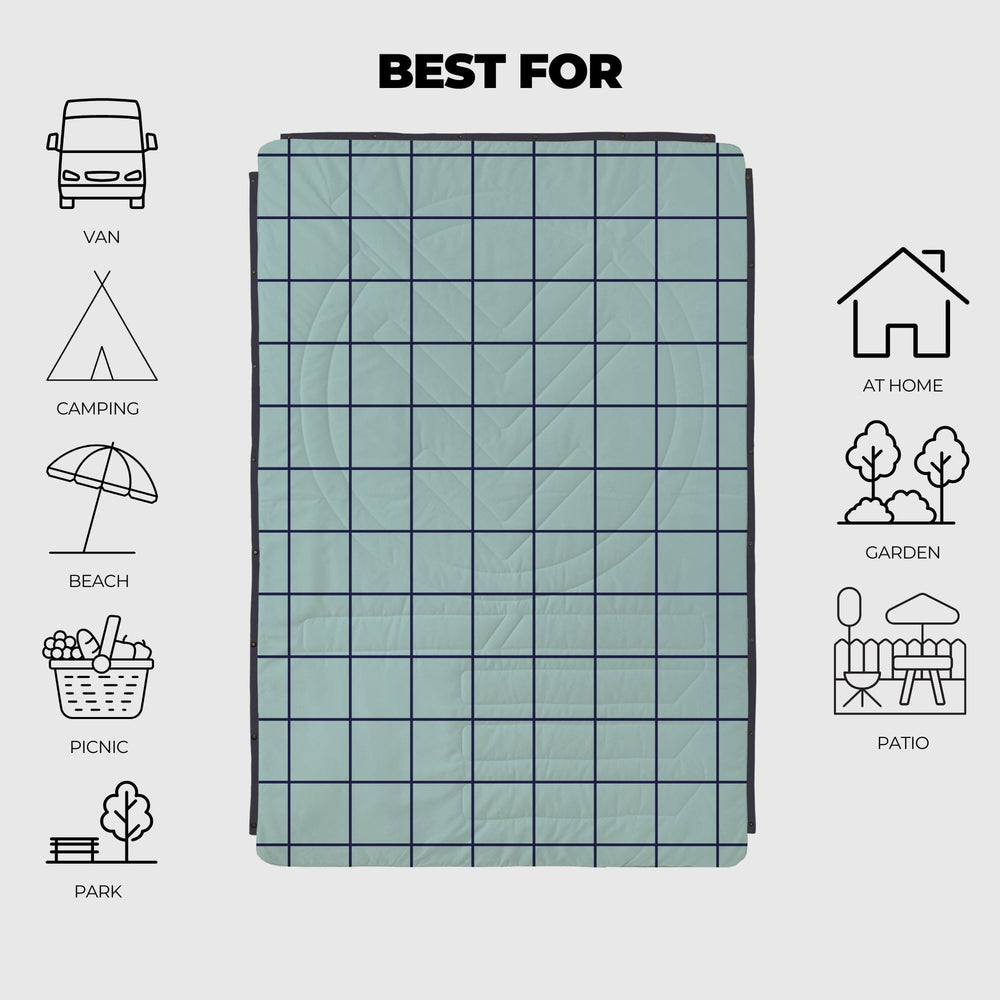 VOITED Recycled Ripstop Outdoor Camping Blanket - Pool/Eden
