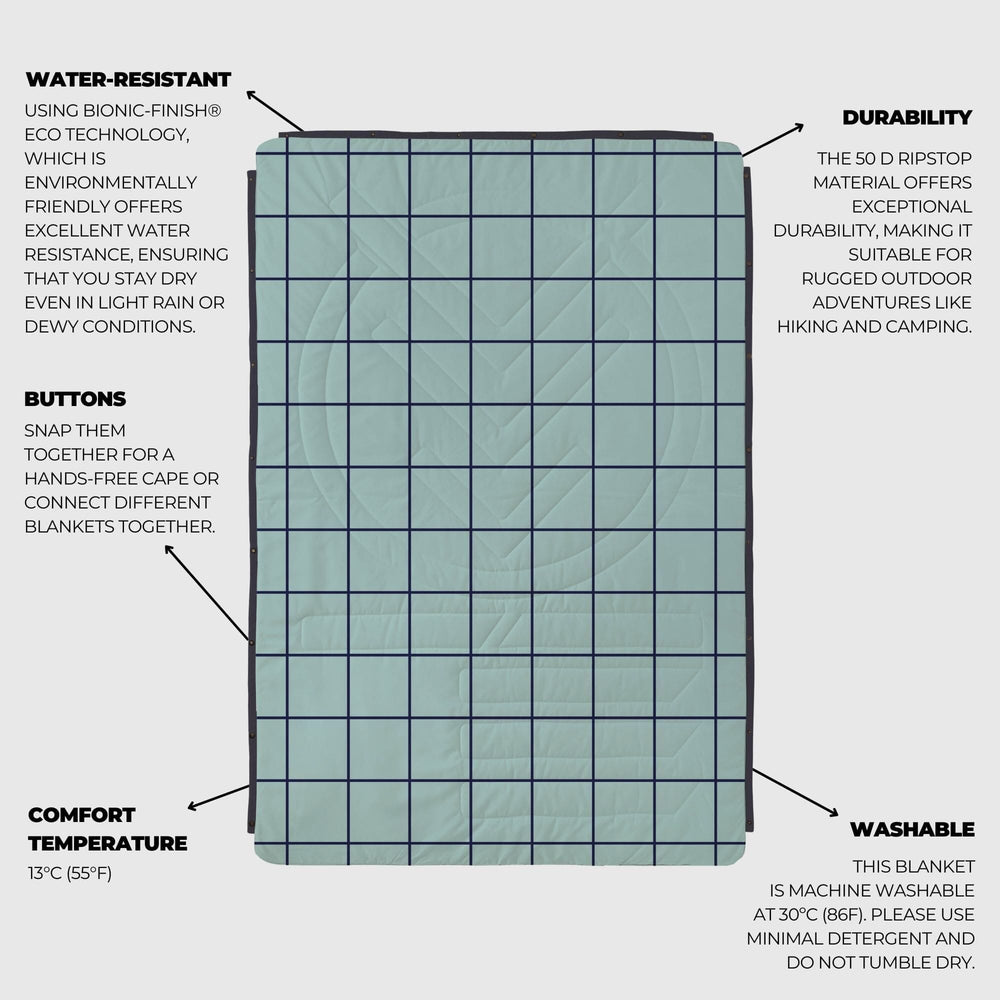 VOITED Recycled Ripstop Outdoor Camping Blanket - Pool/Eden
