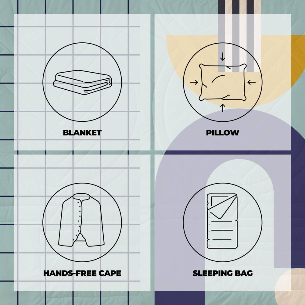 VOITED Recycled Ripstop Outdoor Camping Blanket - Pool/Eden