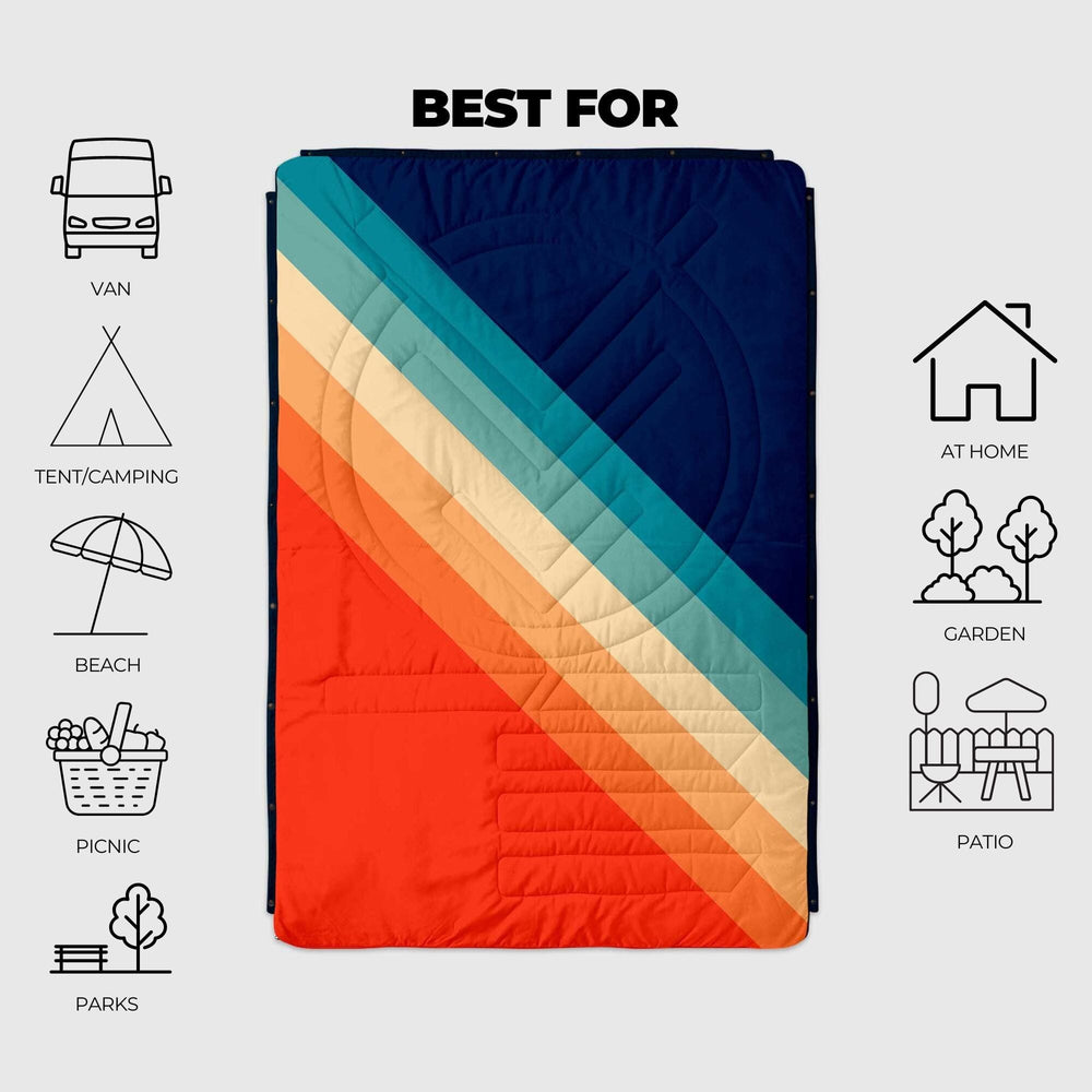 VOITED Recycled Ripstop Outdoor Camping Blanket - Rainbow