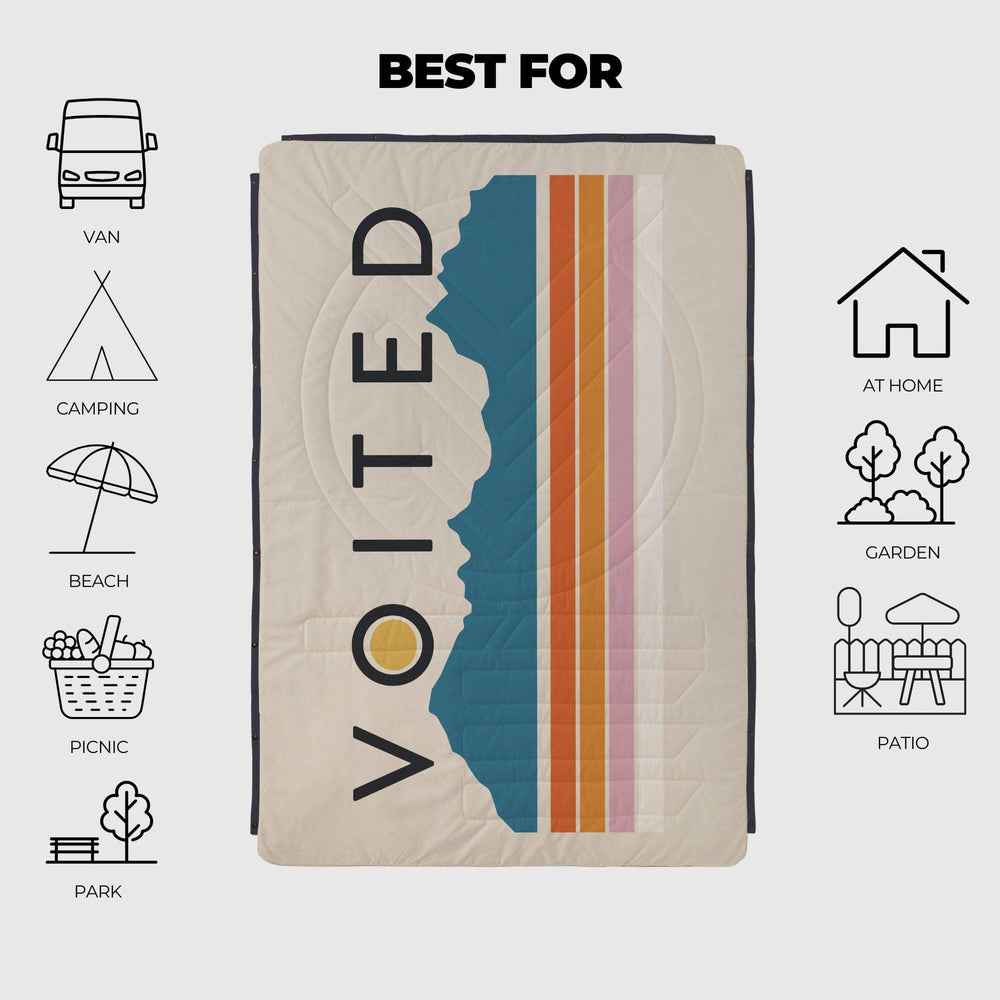 VOITED Recycled Ripstop Outdoor Camping Blanket - Snowy Peak