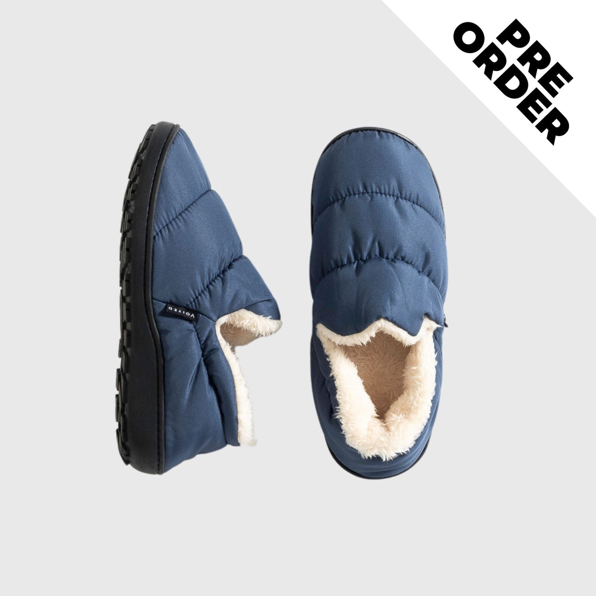 VOITED CloudTouch® Slippers - Lightweight, Indoor/Outdoor Fleece-Lined Camping Slippers - Ocean Navy