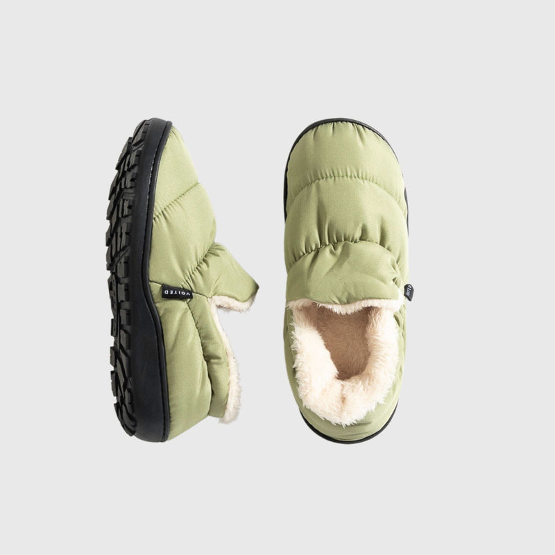 VOITED CloudTouch® Slippers - Lightweight, Indoor/Outdoor Fleece-Lined Camping Slippers - Olive