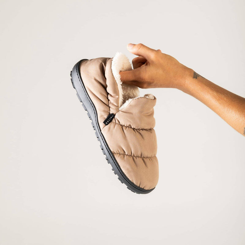 VOITED CloudTouch® Slippers - Lightweight, Indoor/Outdoor Fleece-Lined Camping Slippers - Mudstone