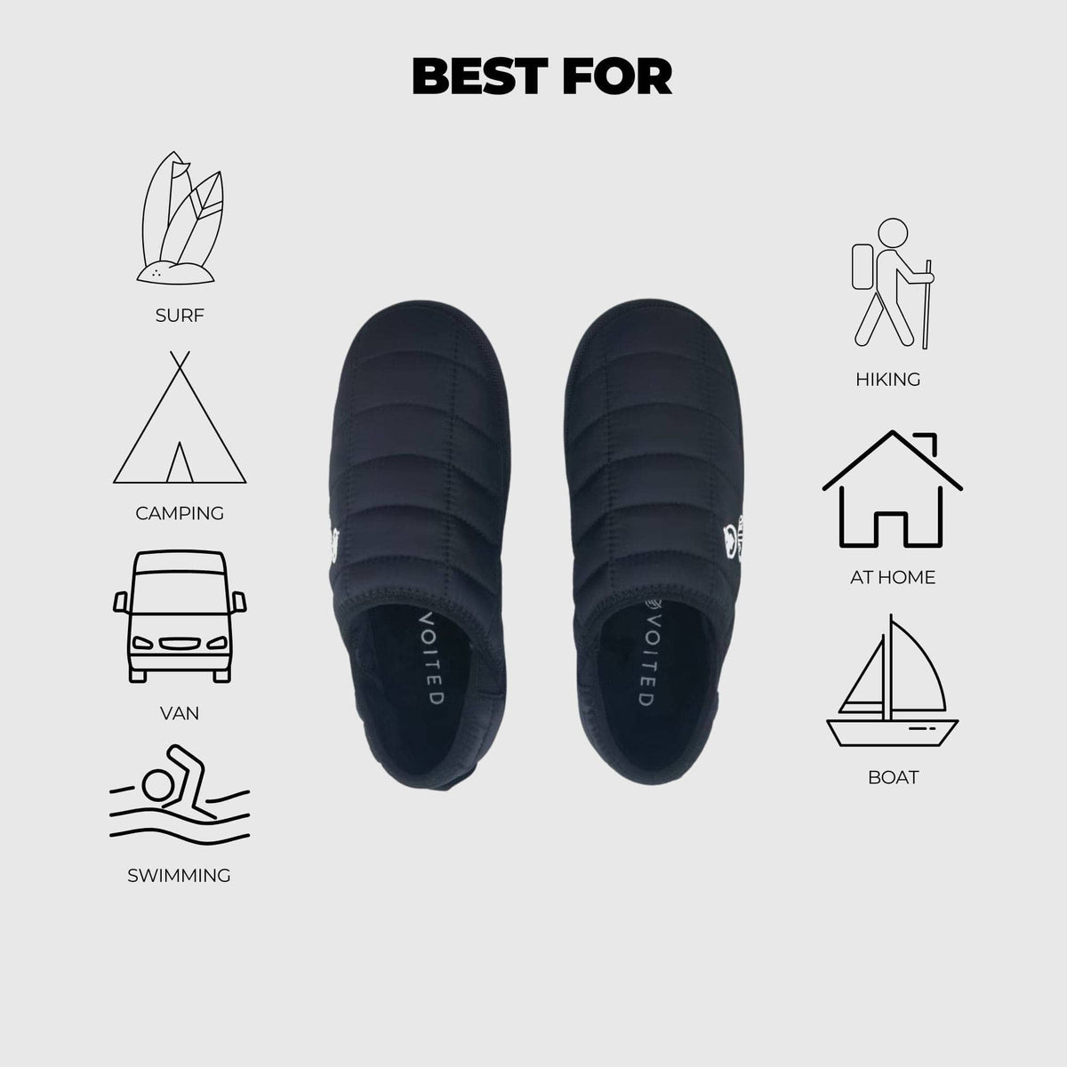 VOITED RidgeLoft SlipOn - Women's fit- Black