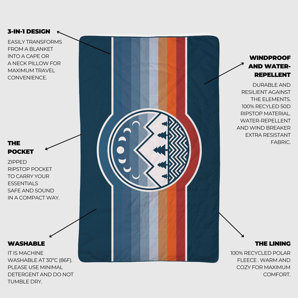 VOITED NeckPack Travel Pillow Blanket - Camp Vibes Two