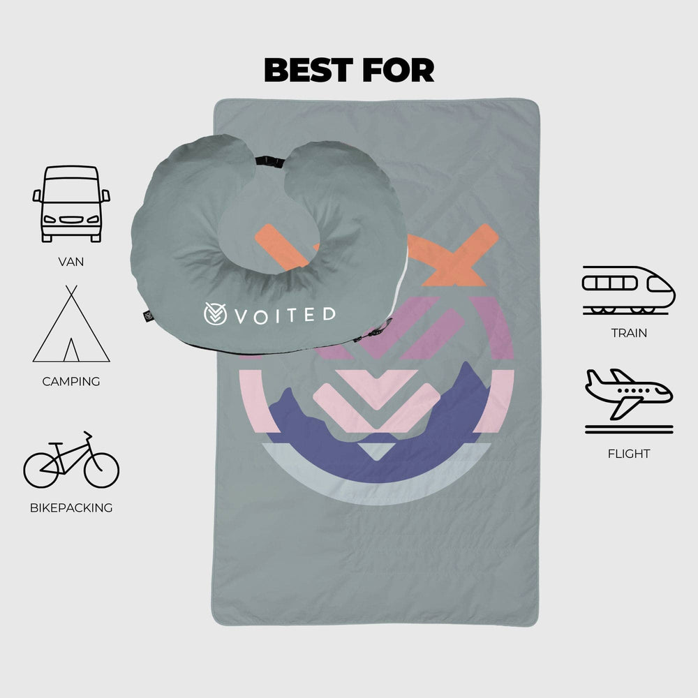 VOITED NeckPack™ Travel PillowBlanket™ - Echo Bloom