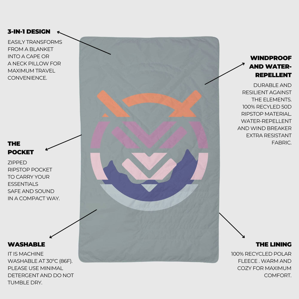 VOITED NeckPack™ Travel PillowBlanket™ - Echo Bloom