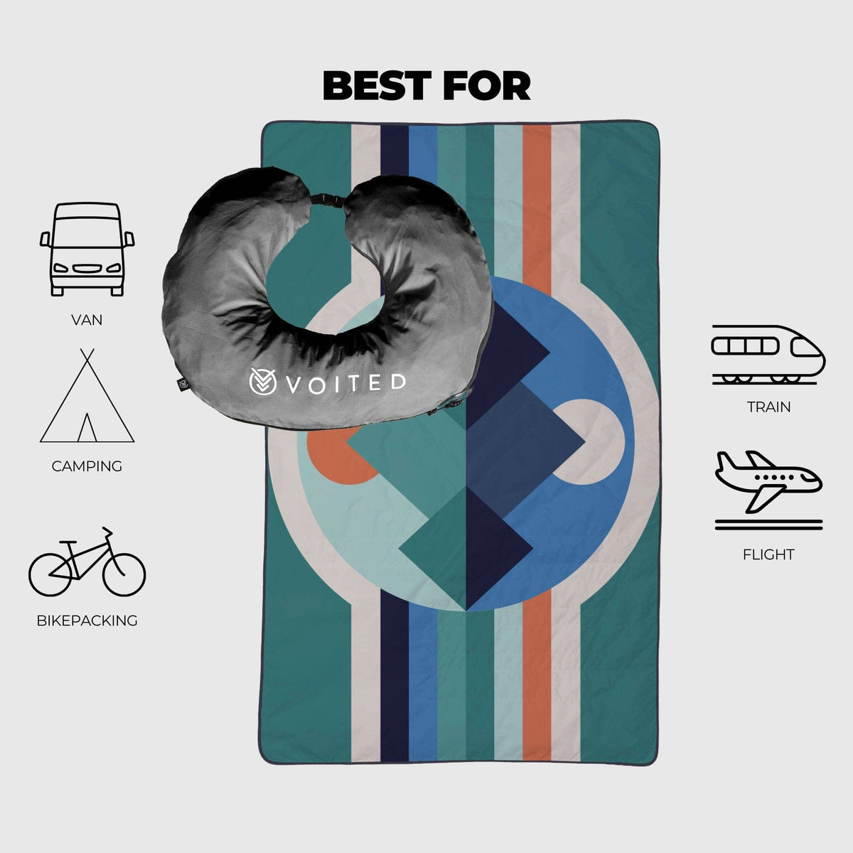 VOITED NeckPack™ Travel PillowBlanket™ - Luna Creek