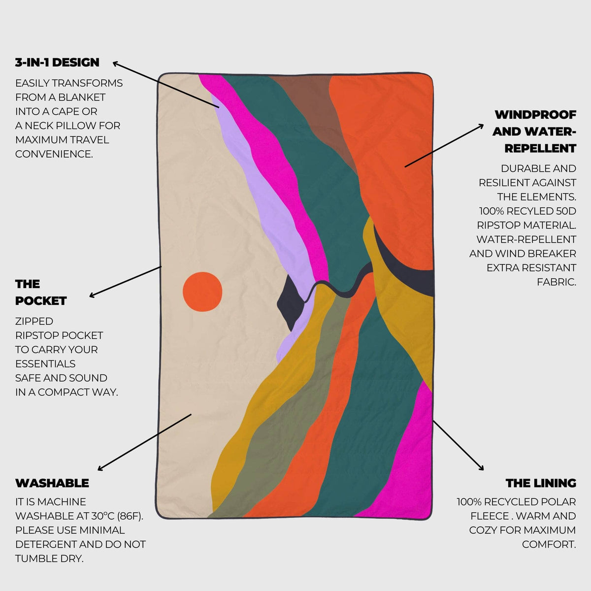 VOITED NeckPack™ Travel PillowBlanket™ - Mystic Ridge