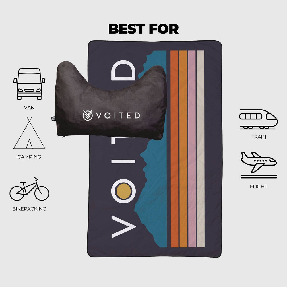 VOITED NeckPack Travel Pillow Blanket - Peaks
