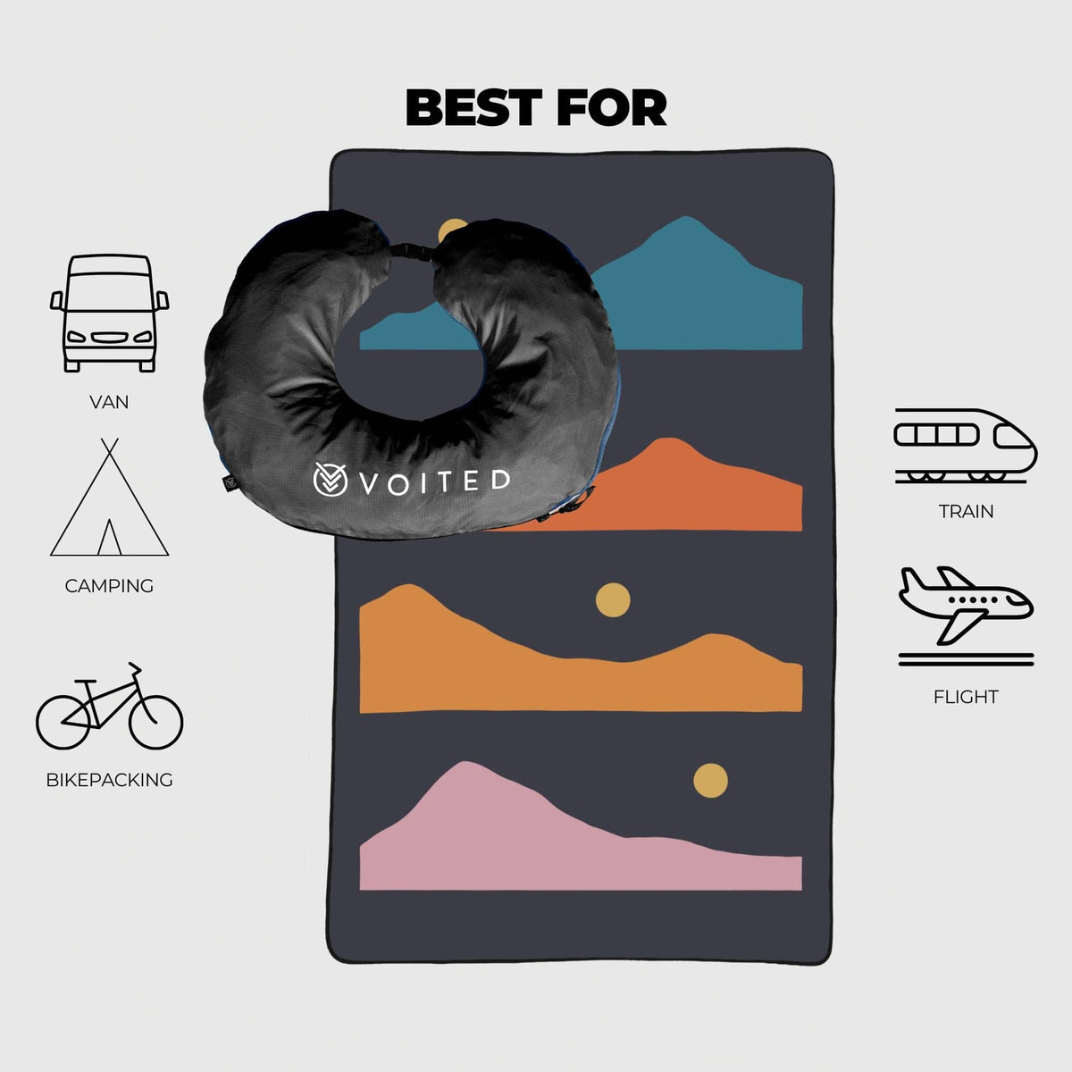 VOITED NeckPack™ Travel PillowBlanket™ - Trailtrekker