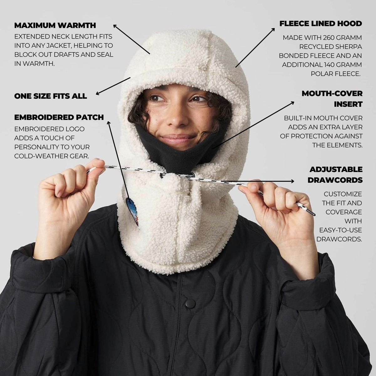 VOITED Polar Fleece Hood - Birch