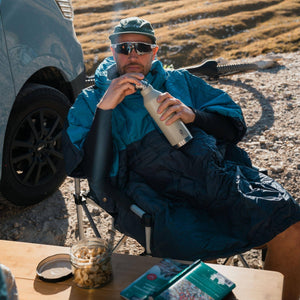 VOITED Trooper Outdoor Premium Poncho-Blanket - Blue Steel / Graphite