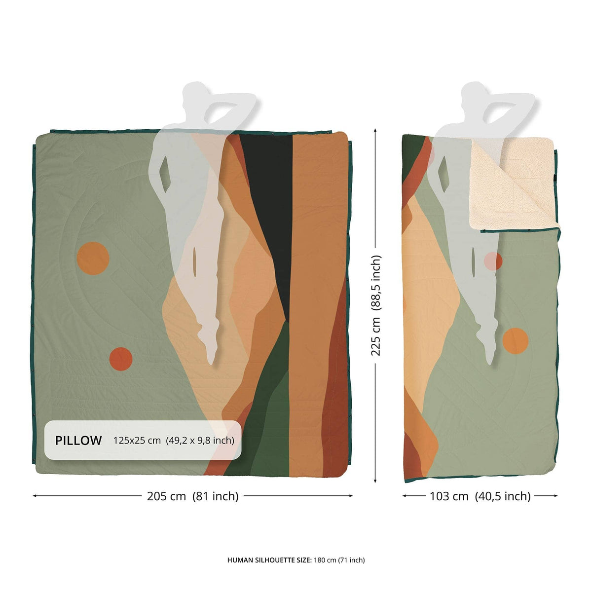 VOITED Queen CloudTouch® Indoor/Outdoor Camping Blanket - Pool