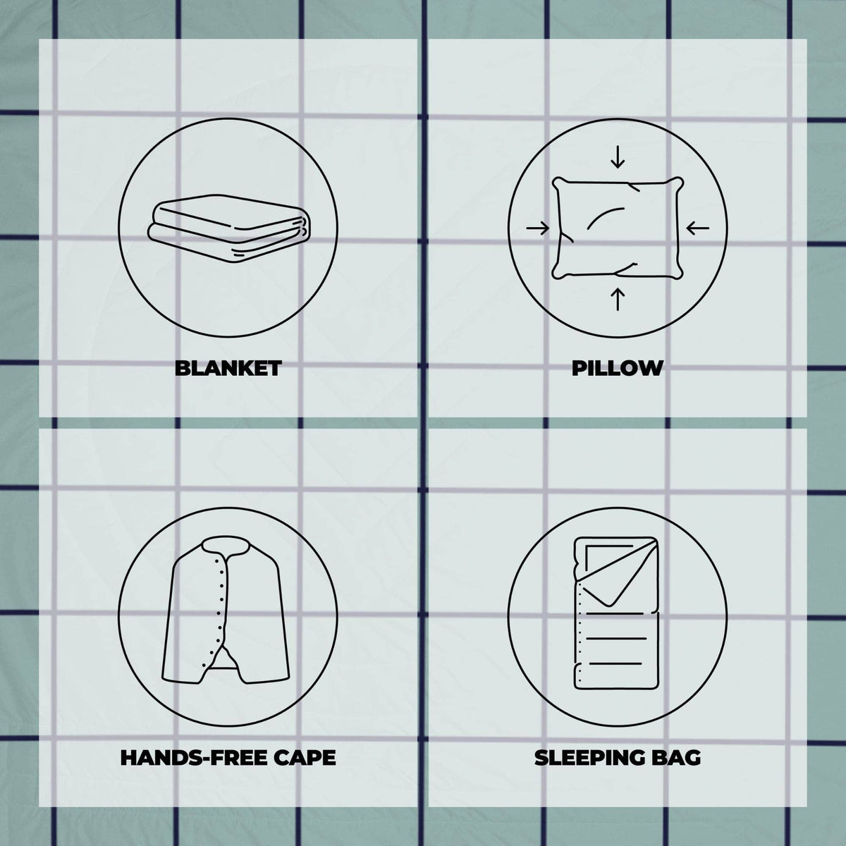 VOITED Queen CloudTouch® Indoor/Outdoor Camping Blanket - Pool
