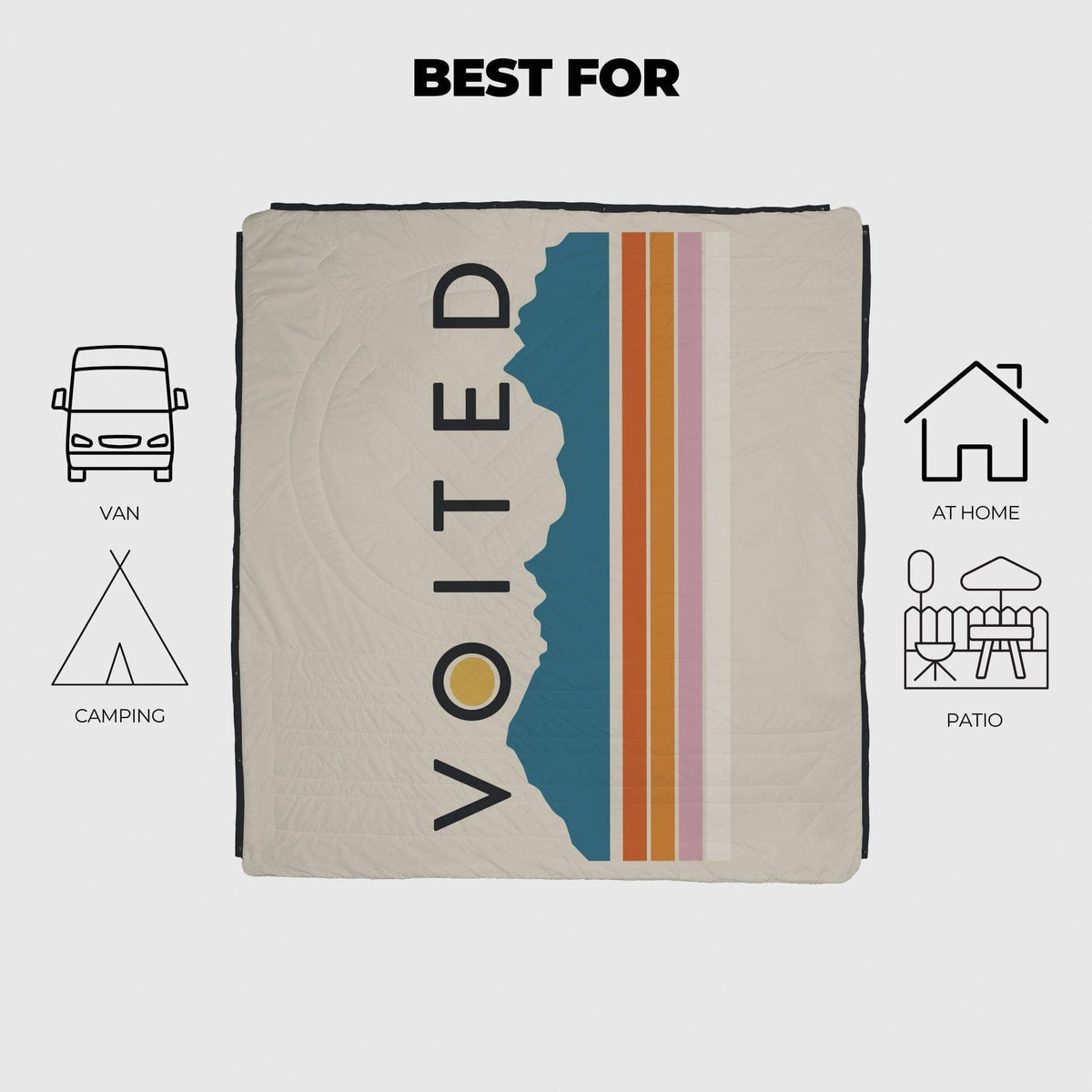 VOITED Queen CloudTouch® Indoor/Outdoor Camping Blanket - Snowy Peak