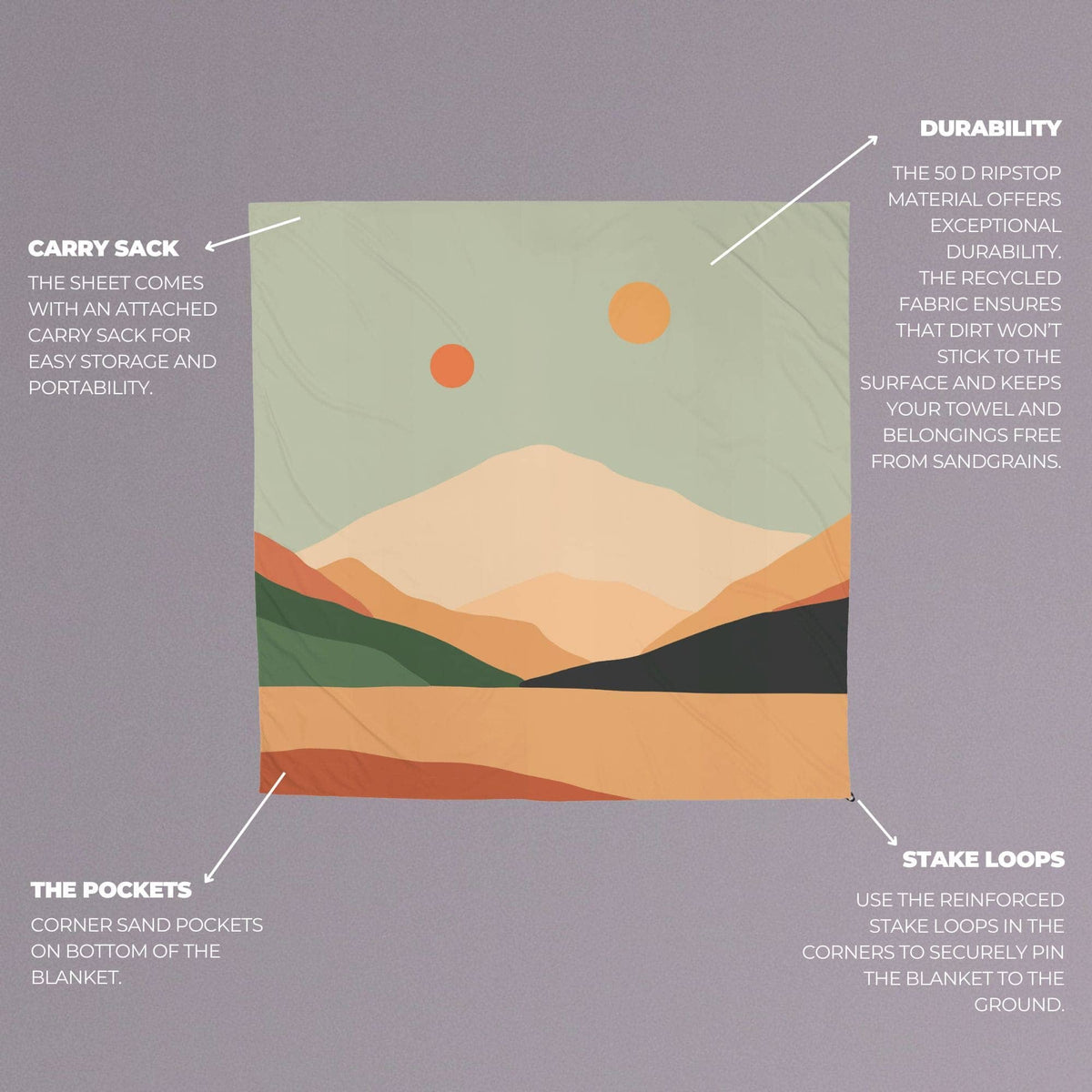 VOITED Sandfree Beach Sheet - Jasper Green