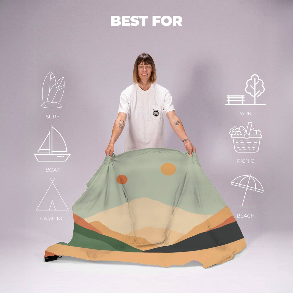 VOITED Sandfree Beach Sheet - Jasper Green