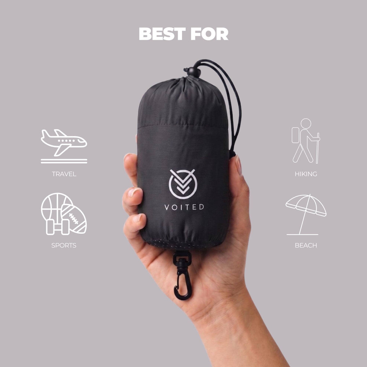 VOITED Trail Towel - Black