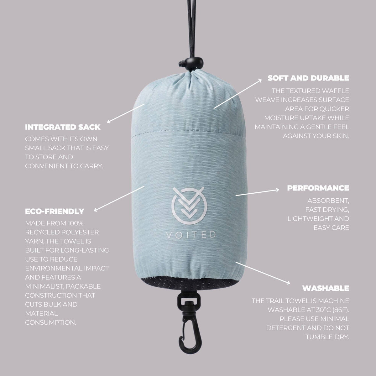 VOITED Trail Towel - Eucalyptus