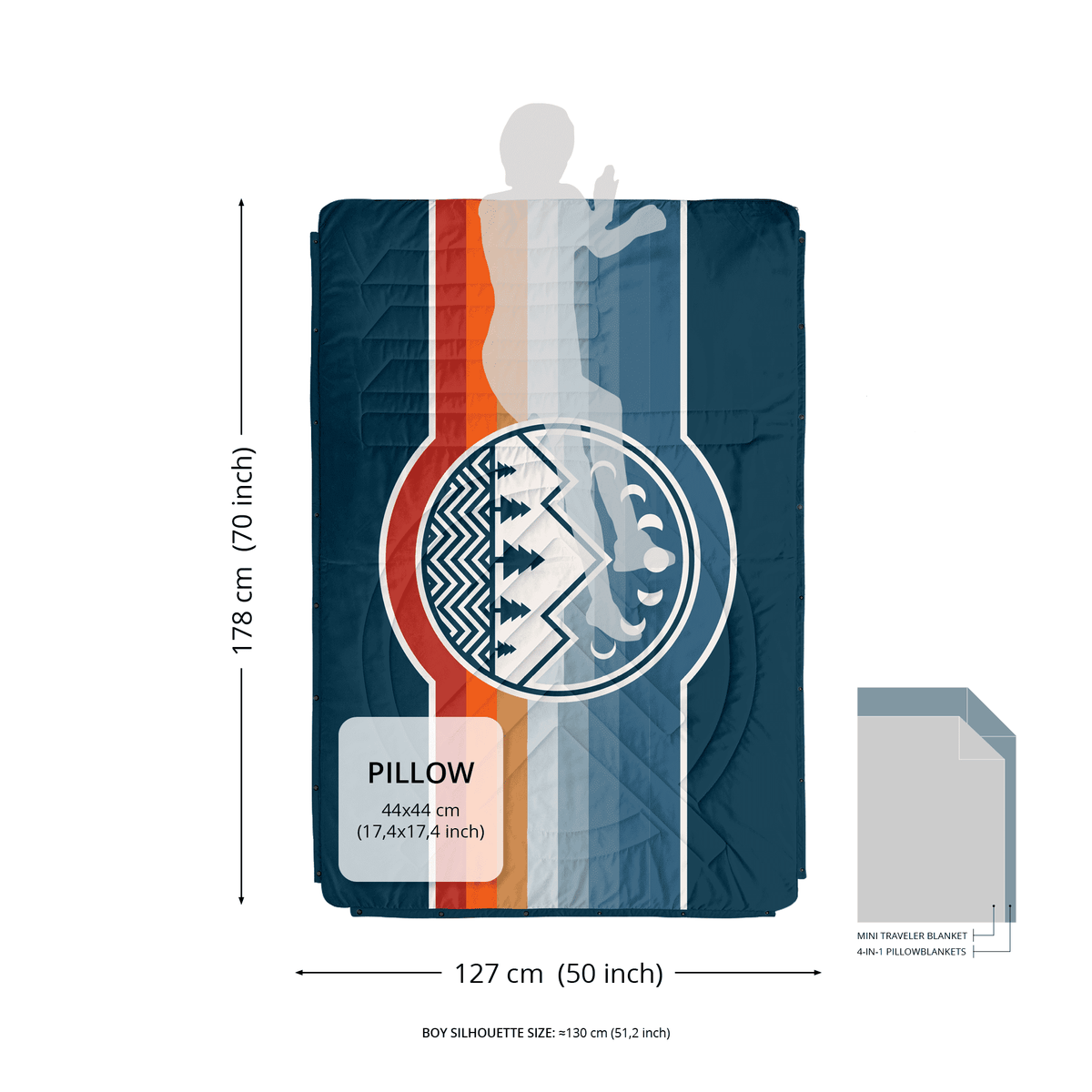 VOITED Mini Traveler Indoor / Outdoor Camping Blanket - Monadnock Two