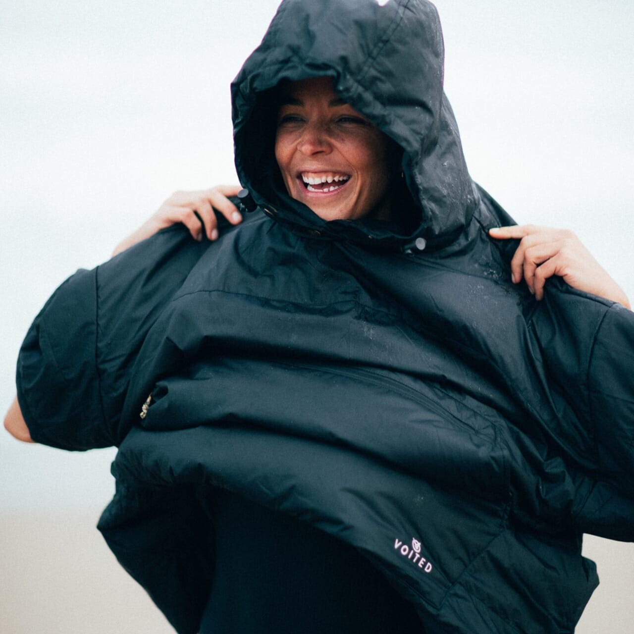 VOITED Surf Inspired Hooded Poncho with a Towel Like Inside