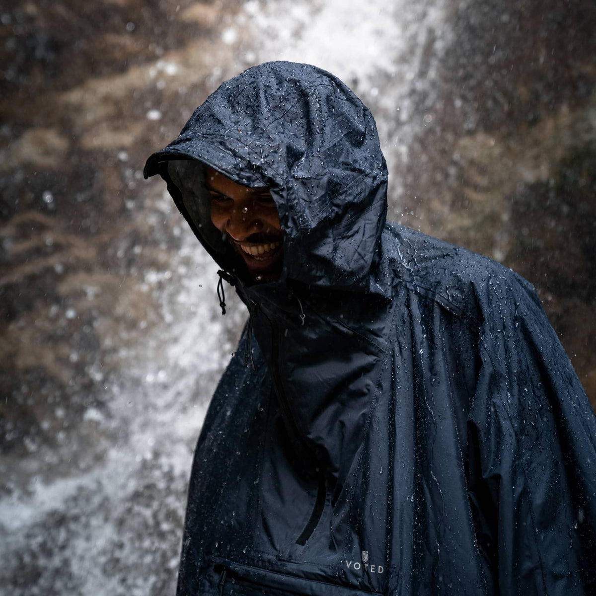 VOITED Rain Poncho - Water-Resistant & Packable - Graphite